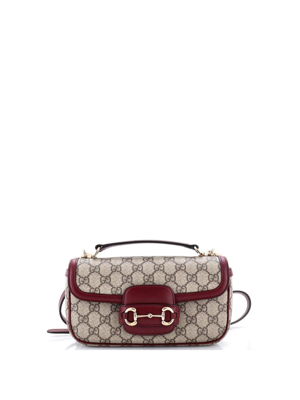 Gucci Horsebit Shoulder Bag Gg Coated #374644G21B